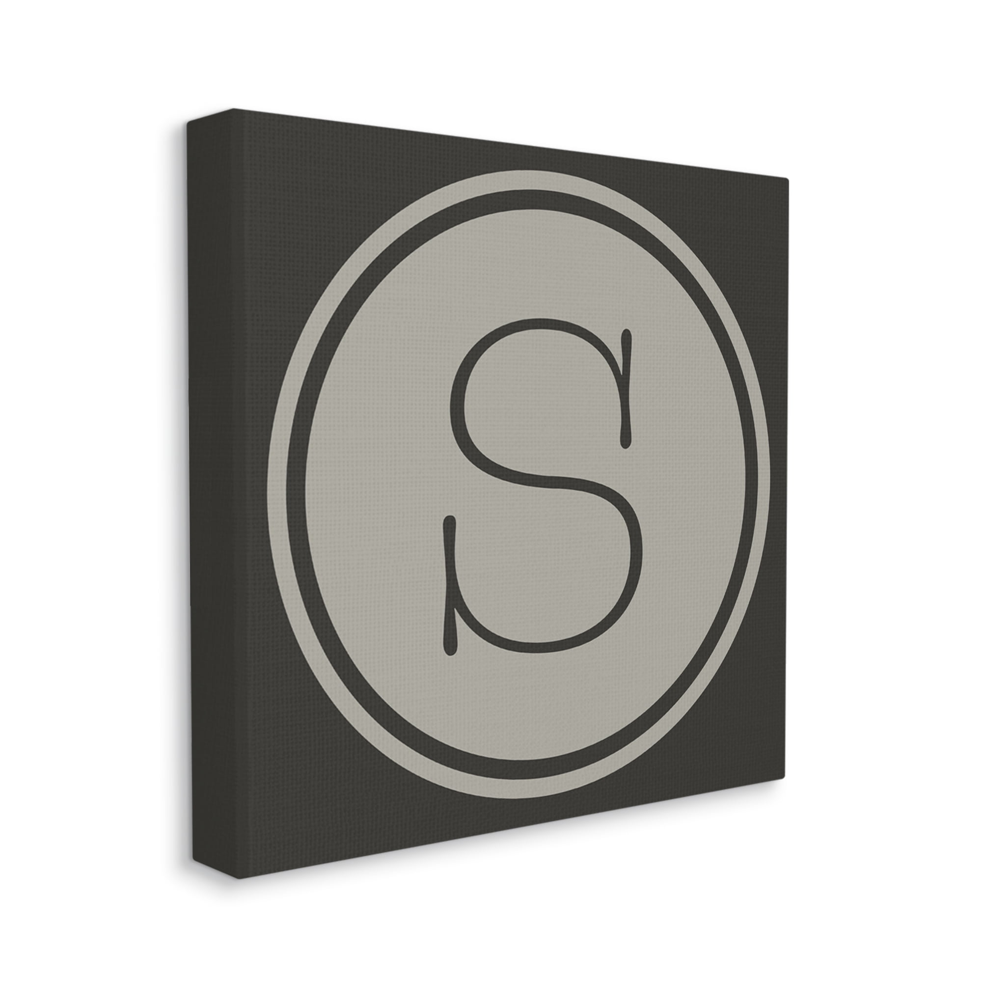 Stupell Industries Modern M Initial Circular Elevator Key Shape Typography Painting Gallery Wrapped Canvas Print Wall Art, 36 x 36