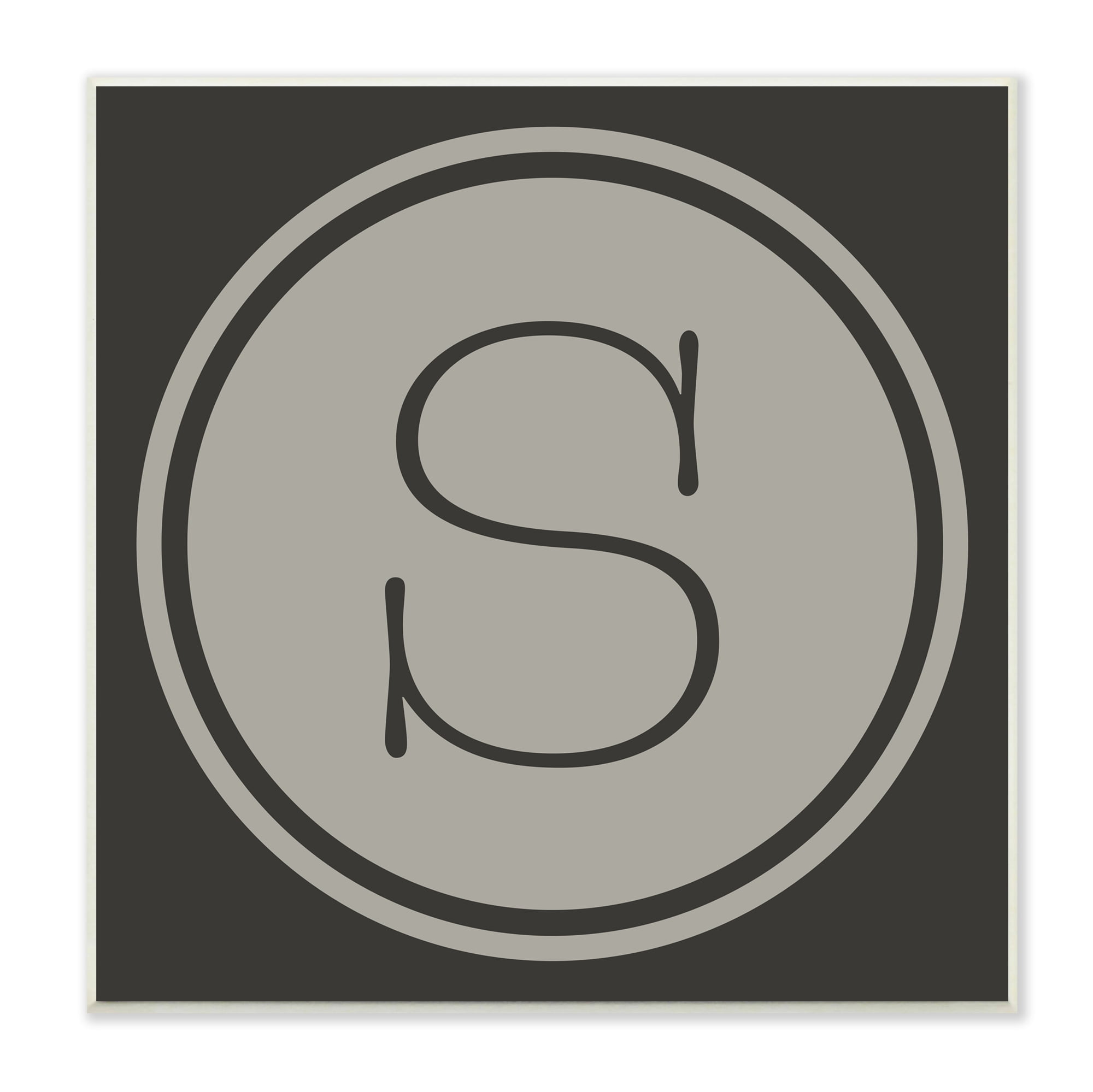 Stupell Industries Modern M Initial Circular Elevator Key Shape Typography Painting Unframed Art Print Wall Art, 12 x 12