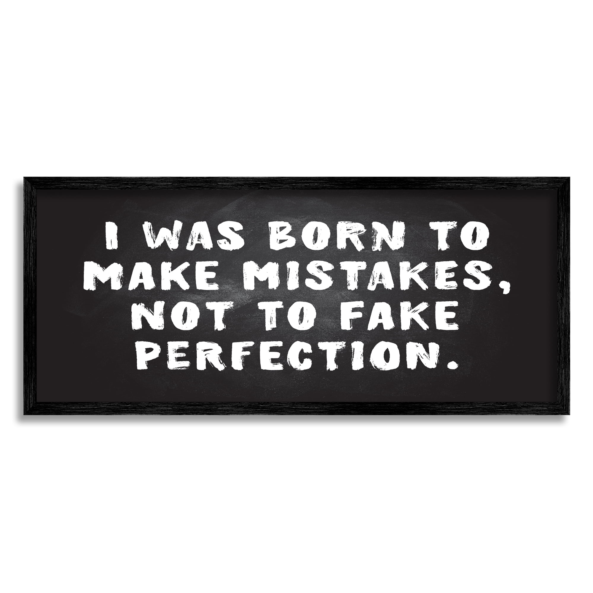 Stupell Industries Modern Make Mistakes Phrase Inspirational Painting Black Framed Art Print Wall Art, 24 x 10