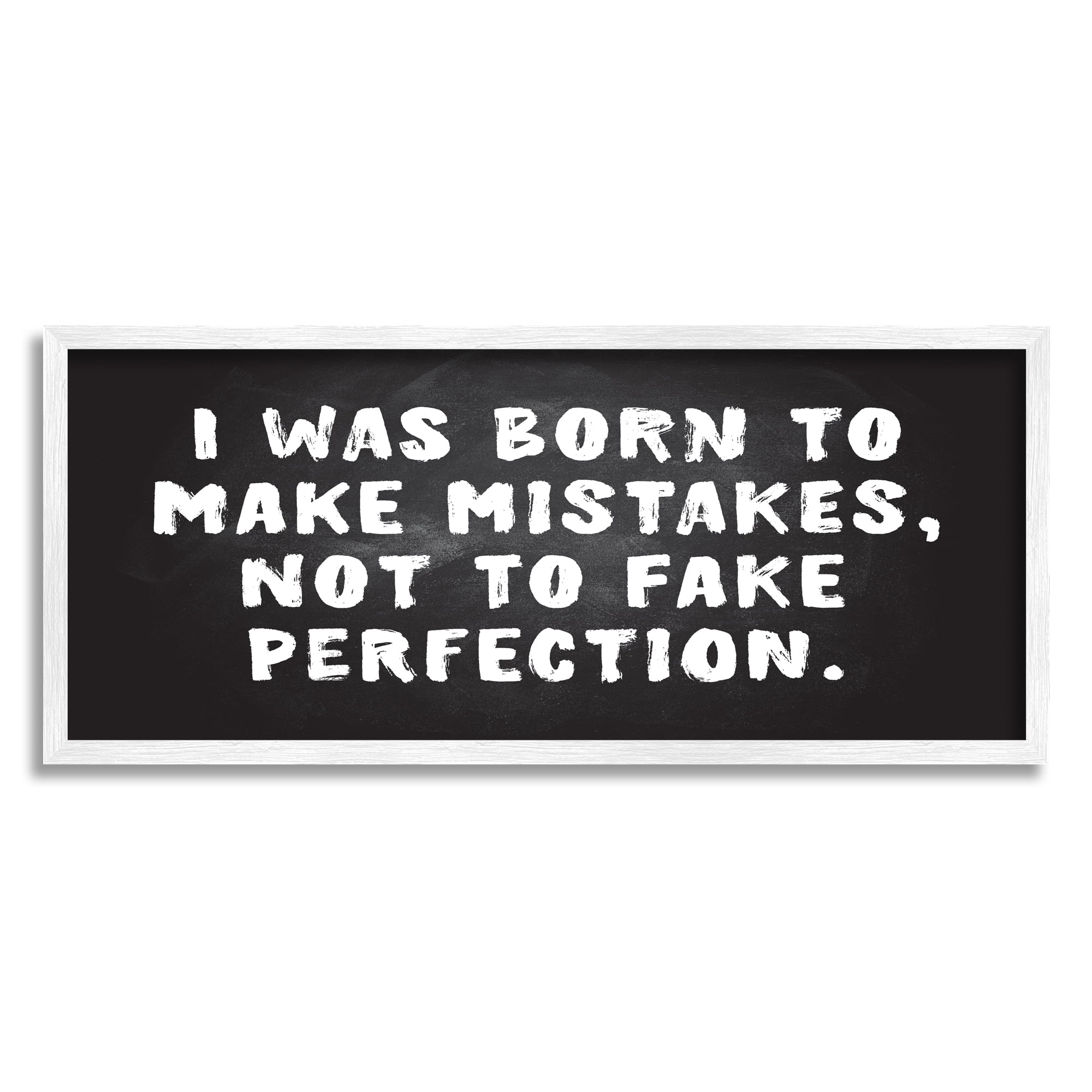 Stupell Industries Modern Make Mistakes Phrase Inspirational Painting White Framed Art Print Wall Art, 30 x 13