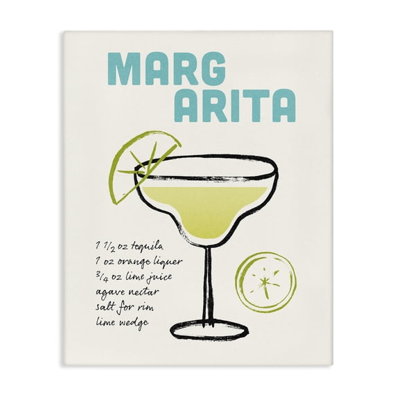 Stupell Industries Modern Margarita Drink Recipe Canvas Art, 16 x 20, by Victoria Barnes