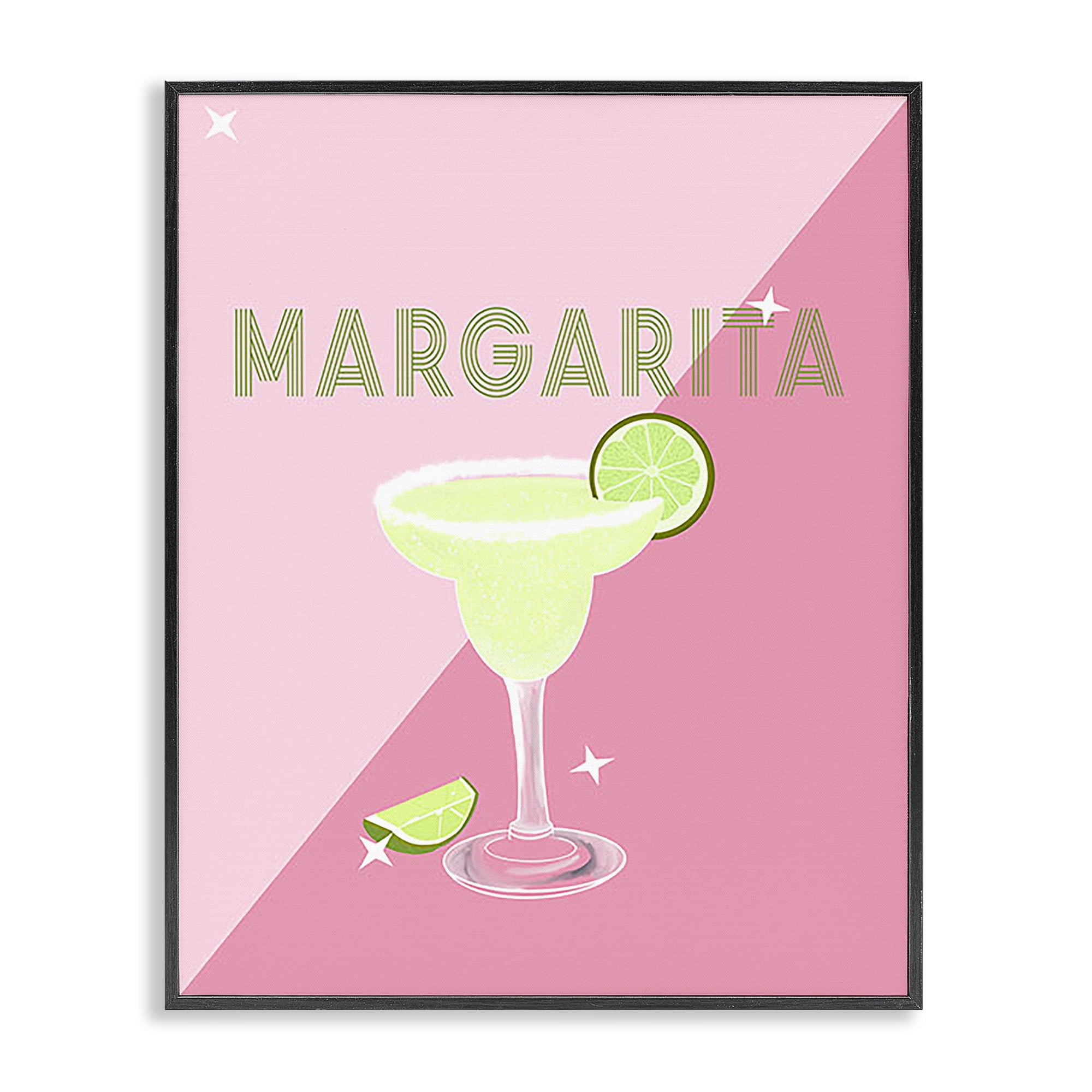 Stupell Industries Modern Margarita on Pink Food & Beverage Painting Black Framed Art Print Wall Art, 16 x 20