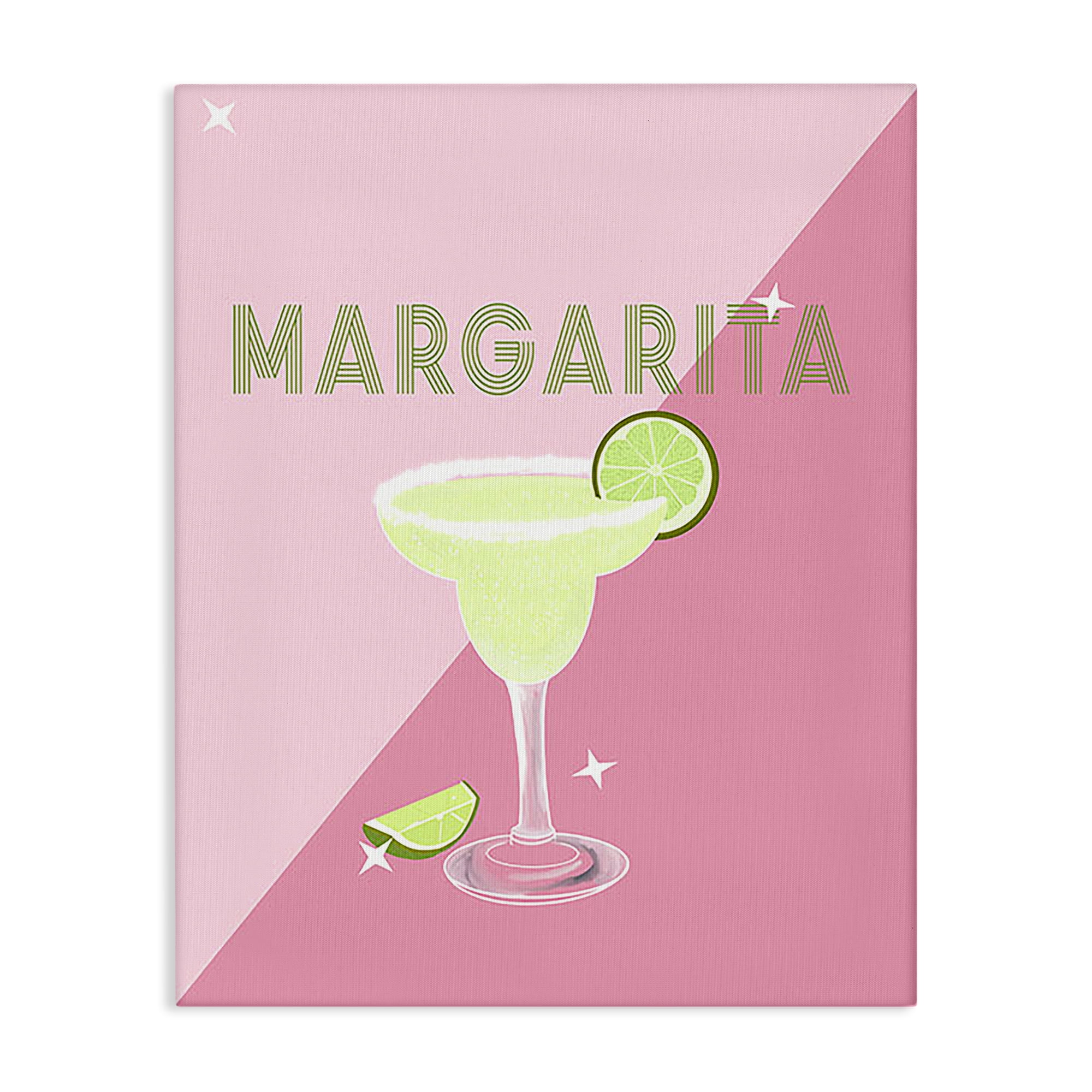 Stupell Industries Modern Margarita on Pink Food & Beverage Painting Wrapped Canvas Art Print Wall Art, 16 x 20