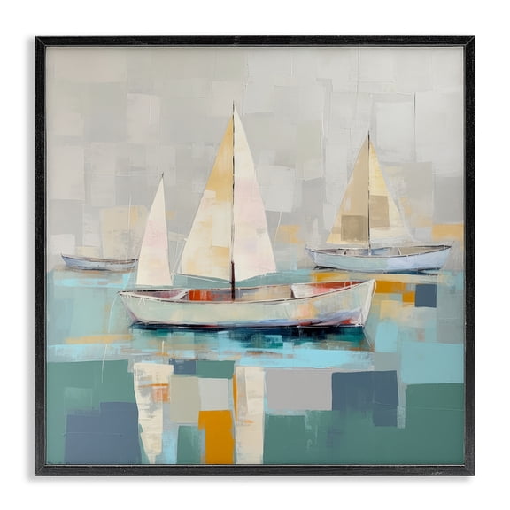 Stupell Industries Modern Modern Maritime Boats Black Framed Giclee Art, 12 x 12, by Irena Orlov