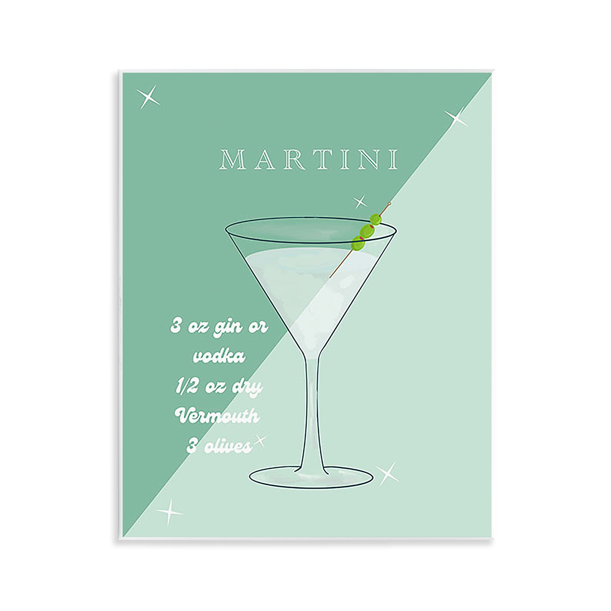 Stupell Industries Modern Martini Recipe Food & Beverage Painting Unframed Art Print Wall Art, 11 x 14