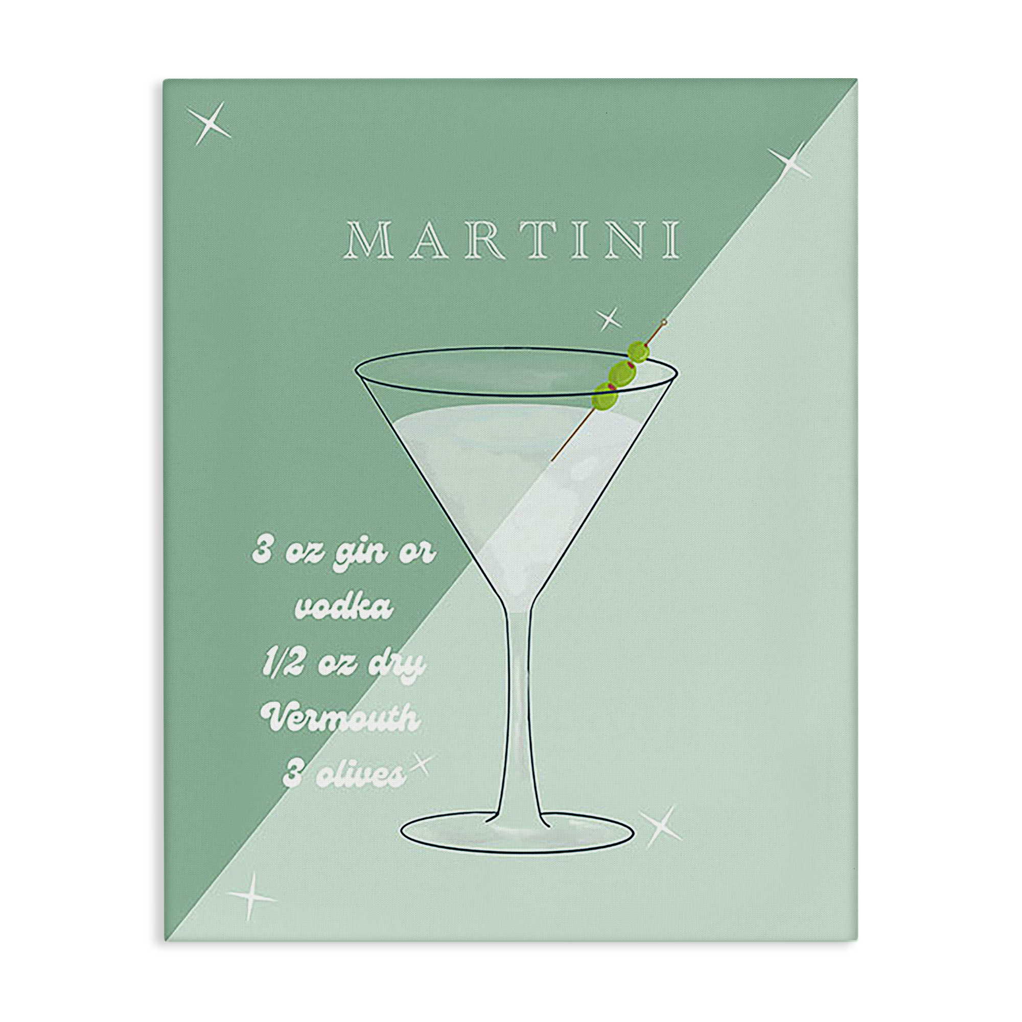 Stupell Industries Modern Martini Recipe Food & Beverage Painting Wrapped Canvas Art Print Wall Art, 16 x 20