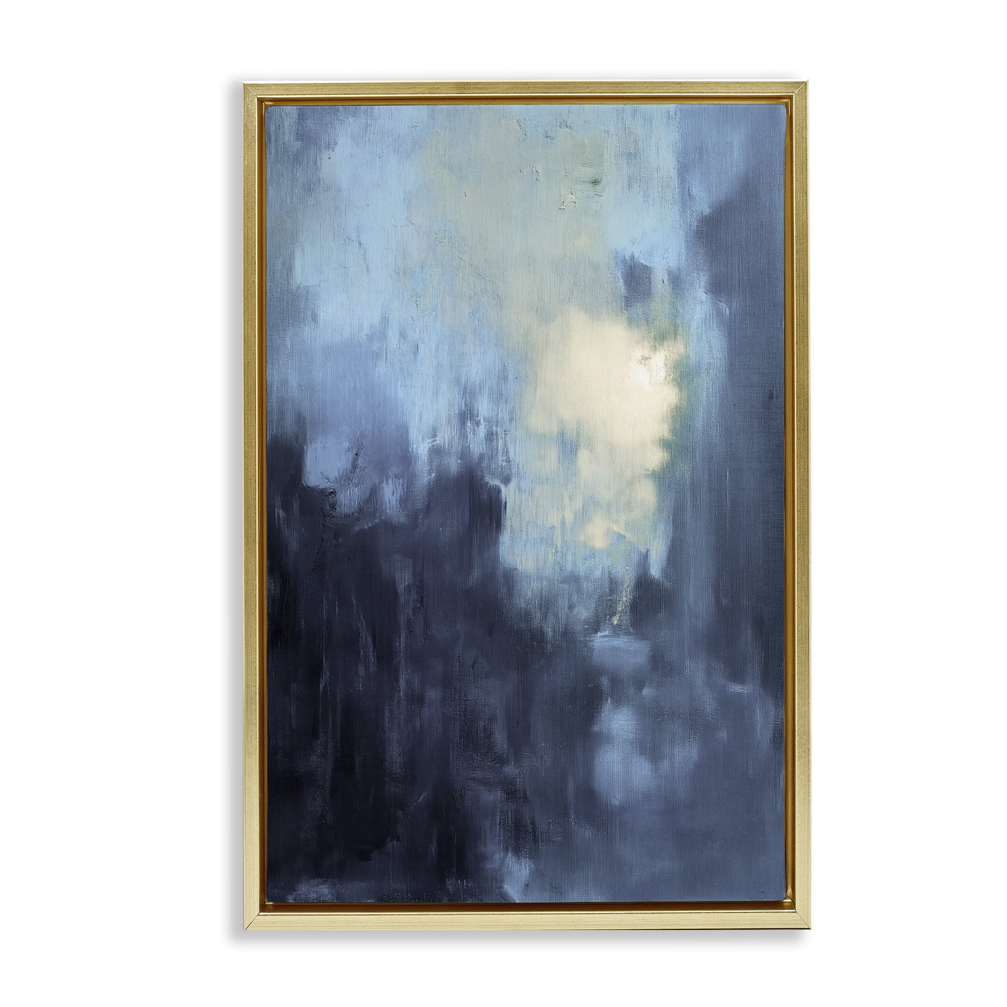Stupell Industries Modern Masculine Abstract Abstract Painting Gold Floater Framed Canvas Art Print Wall Art, 17 x 25