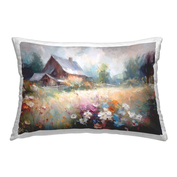 Stupell Industries Modern Meadow Flowers Decorative Printed Throw Pillow, 14 x 20