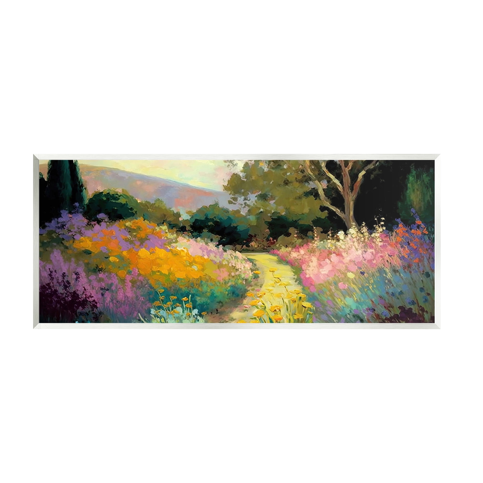 Stupell Industries Modern Meadow Path Landscape Painting Unframed Art Print Wall Art, 17 x 7