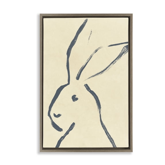 Stupell Industries Modern Minimal Brushed Rabbit Brown Floating Frame Canvas Art, 21 x 31, by June Erica Vess