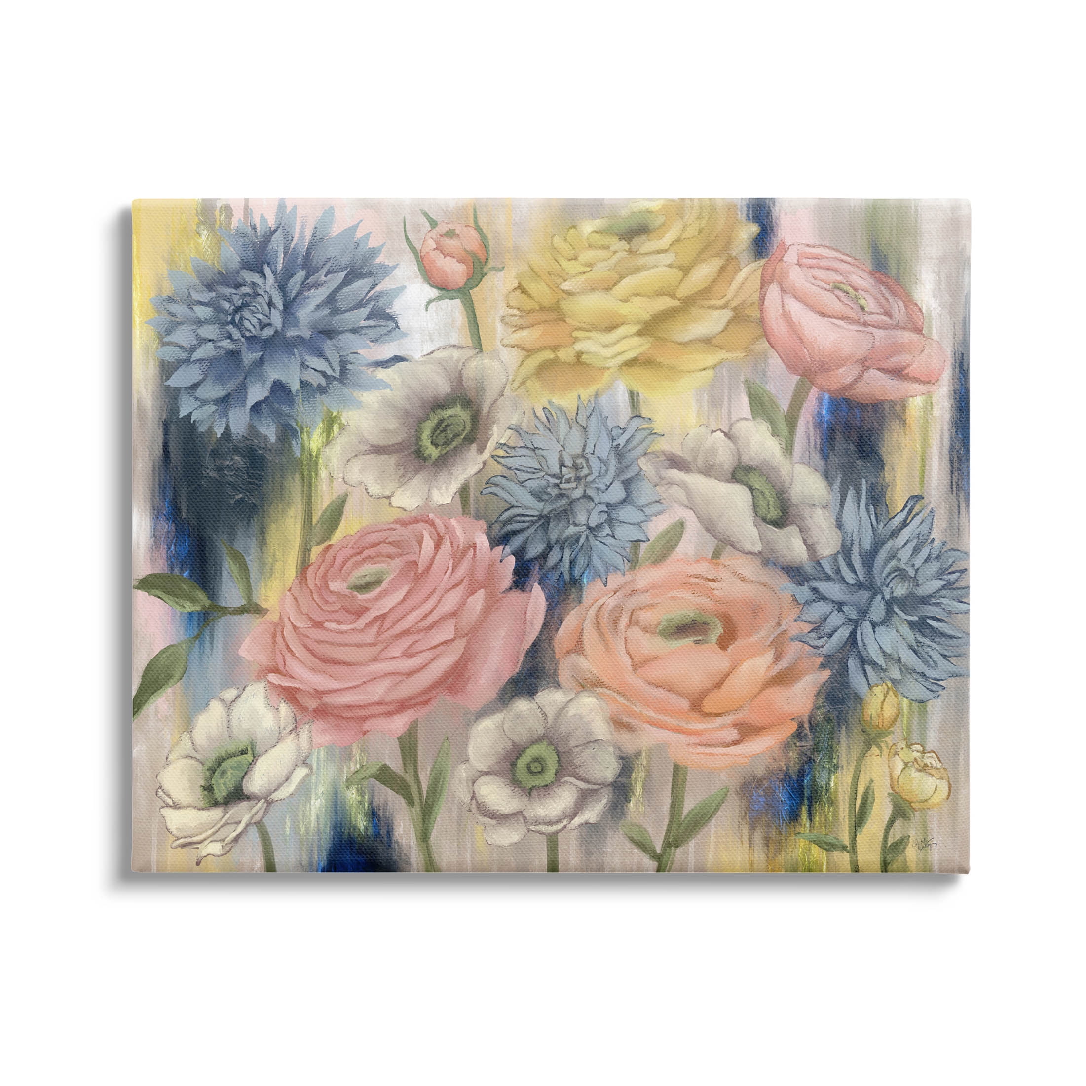 Stupell Industries Modern Mixed Flower Blooms Graphic Art Gallery Wrapped Canvas Print Wall Art, Design by Elizabeth Medley