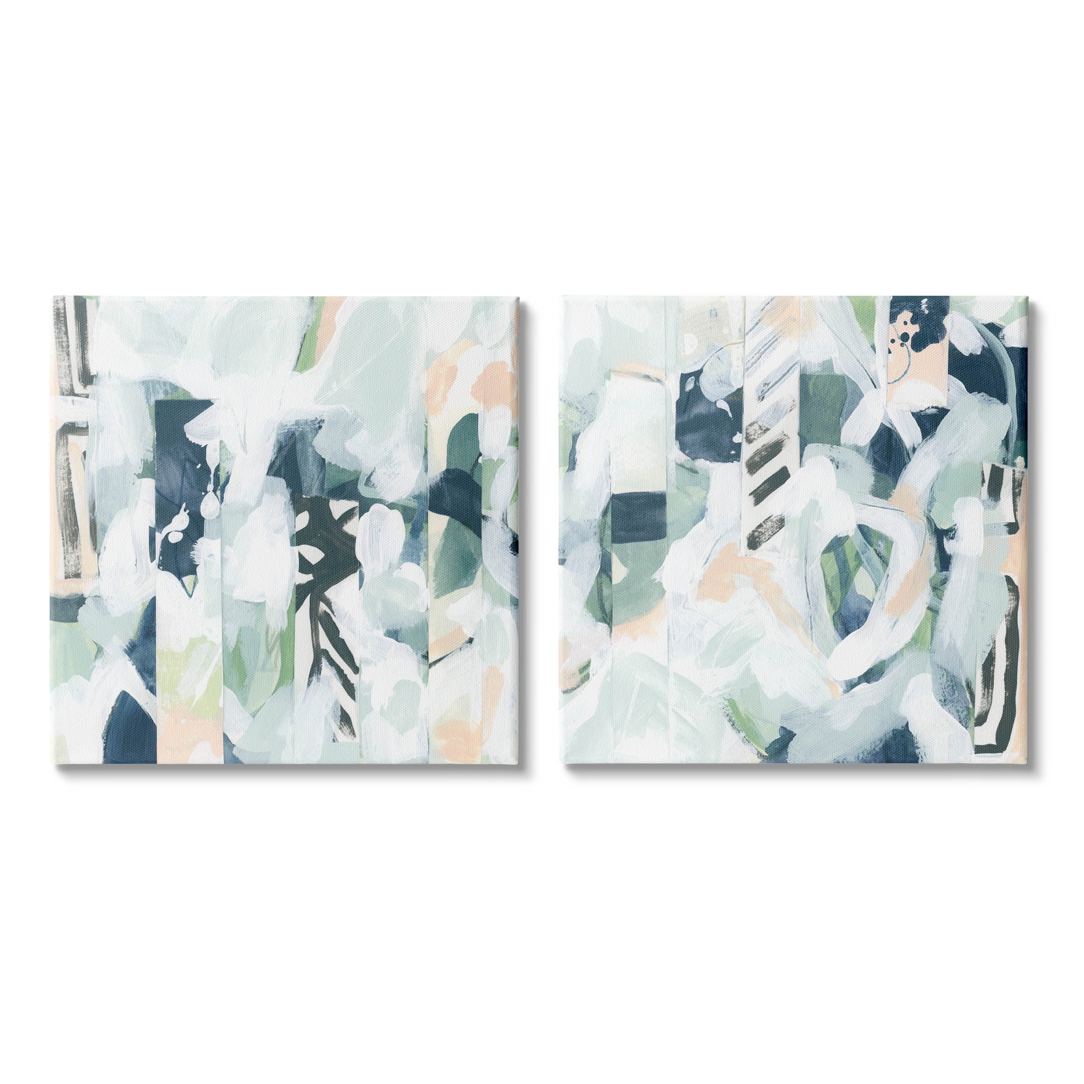 Stupell Industries Modern Mixed Pattern Arrangement Painting Gallery Wrapped Canvas Print Wall Art, Set of 2, Design by June Erica Vess