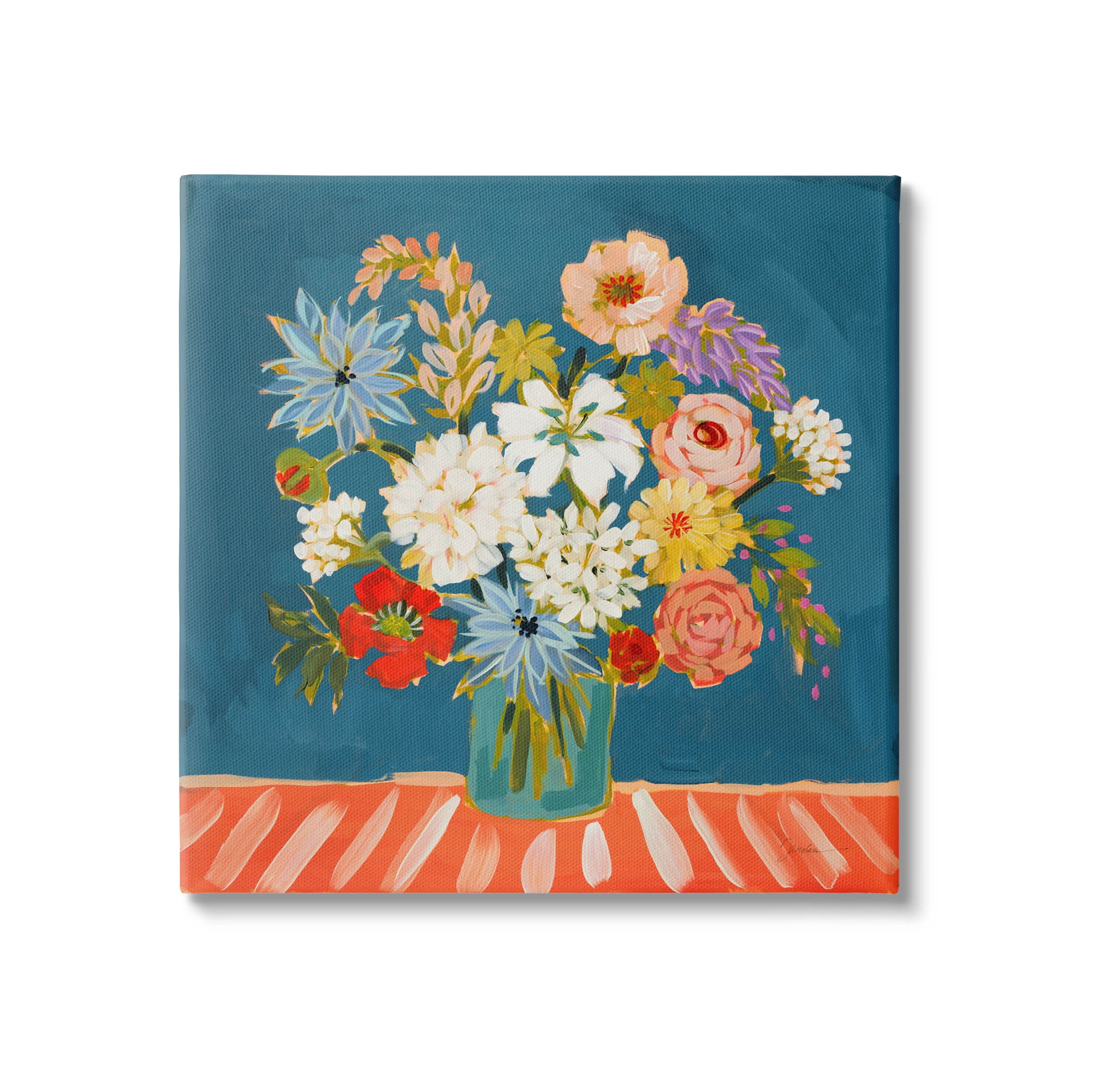 Stupell Industries Modern Mixed Vivid Flowers Painting Gallery Wrapped Canvas Print Wall Art, Design by Liz Jardine