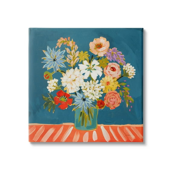 Stupell Industries Modern Mixed Vivid Flowers Painting Gallery Wrapped Canvas Print Wall Art, Design by Liz Jardine