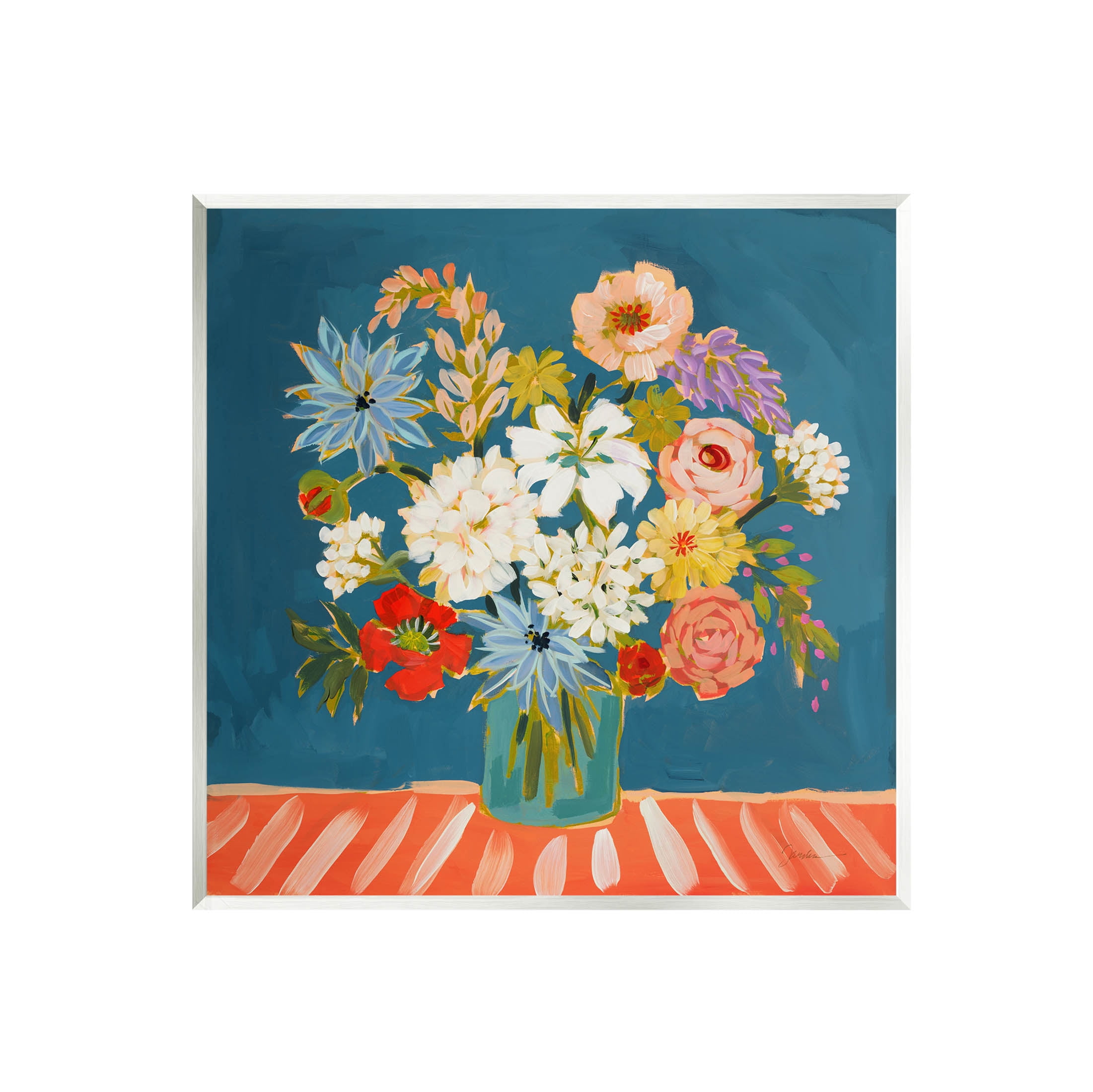 Stupell Industries Modern Mixed Vivid Flowers Painting Unframed Art Print Wall Art, Design by Liz Jardine