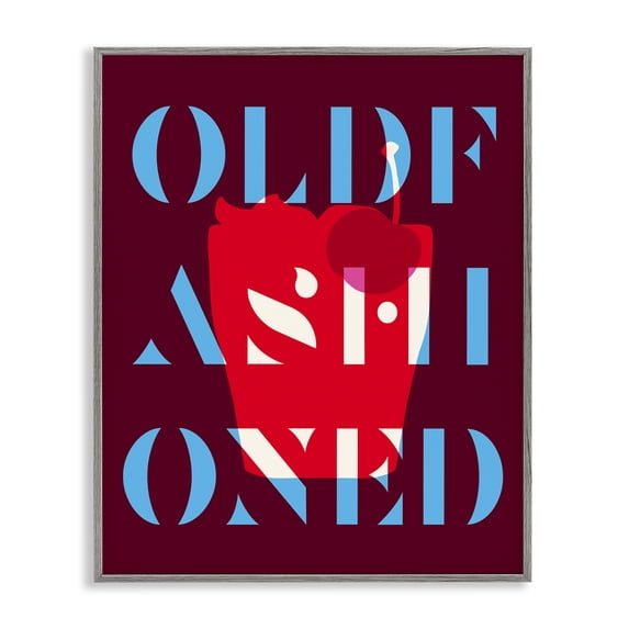 Stupell Industries Modern Modern Old Fashioned Gray Framed Giclee Art, 16 x 20, by Lil' Rue