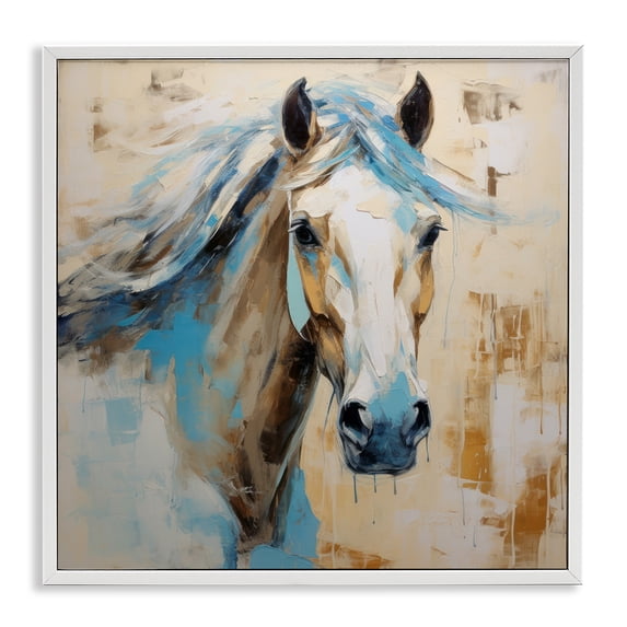 Stupell Industries Modern Modern Stallion Portrait White Framed Giclee Art, 24 x 24, by Irena Orlov