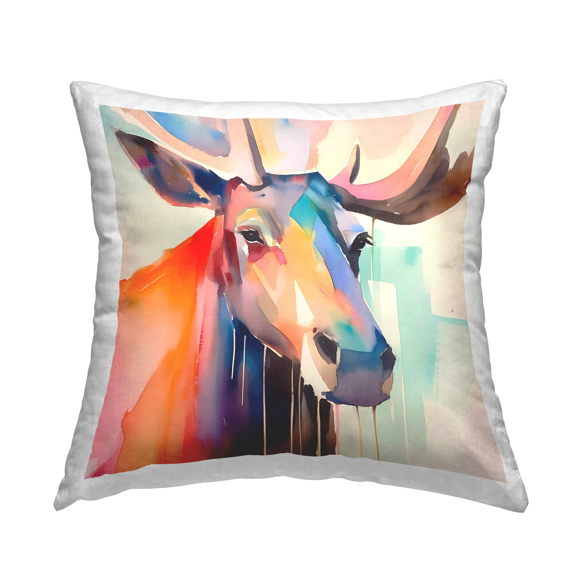 Stupell Industries Modern Moose Abstraction Decorative Printed Throw Pillow Design by Walker Noble
