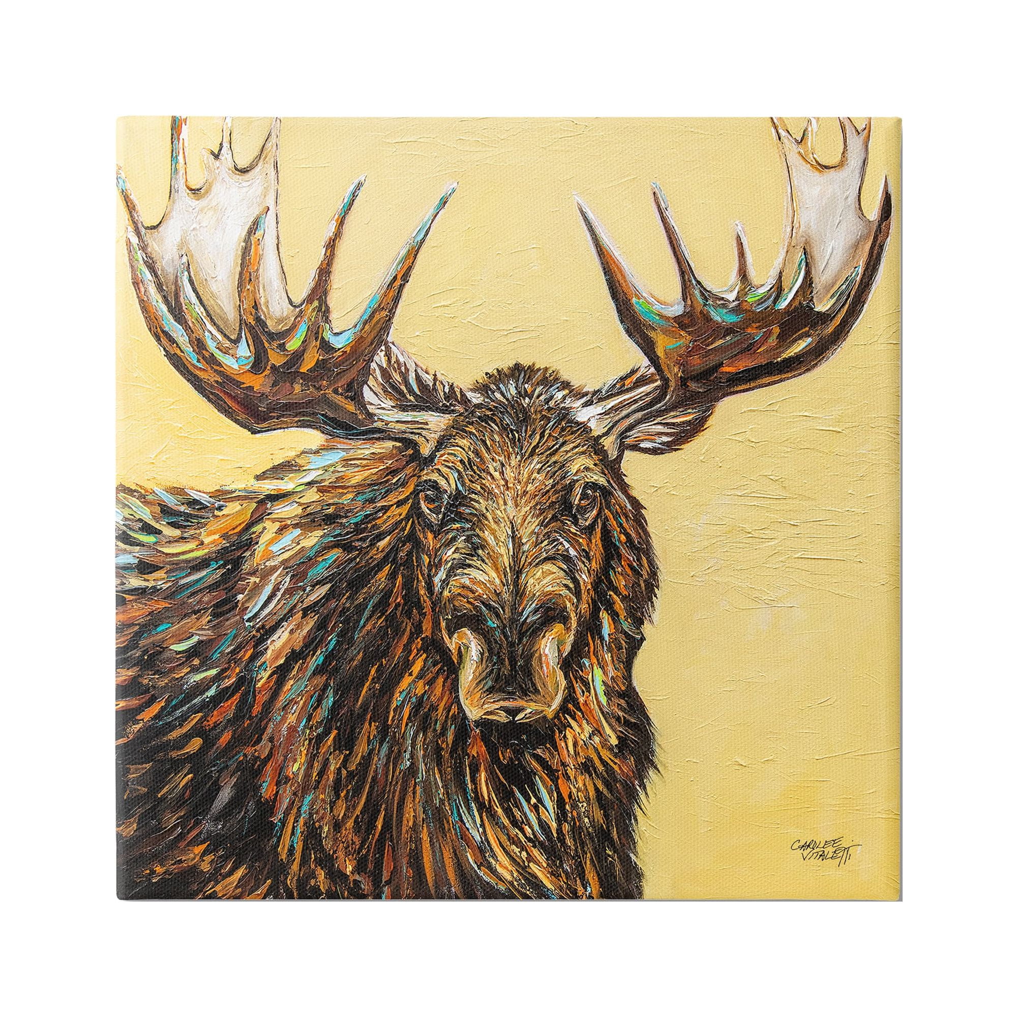Stupell Industries Modern Moose Painting Animals & Insects Painting Gallery Wrapped Canvas Print Wall Art, 24 x 24