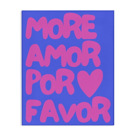 Stupell Industries Modern More Amor Blue & Pink Canvas Art, 30 x 40, by House of Lulu