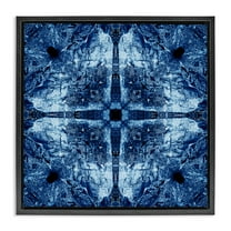 Stupell Industries Modern Mosaic Pattern Abstract Painting Black Floater Framed Canvas Art Print Wall Art, 18 x 18