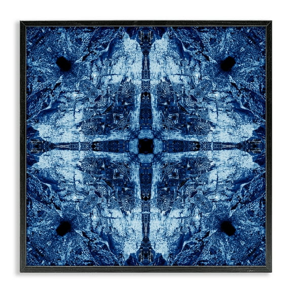 Stupell Industries Modern Mosaic Pattern Abstract Painting Black Framed Art Print Wall Art, 12 x 12