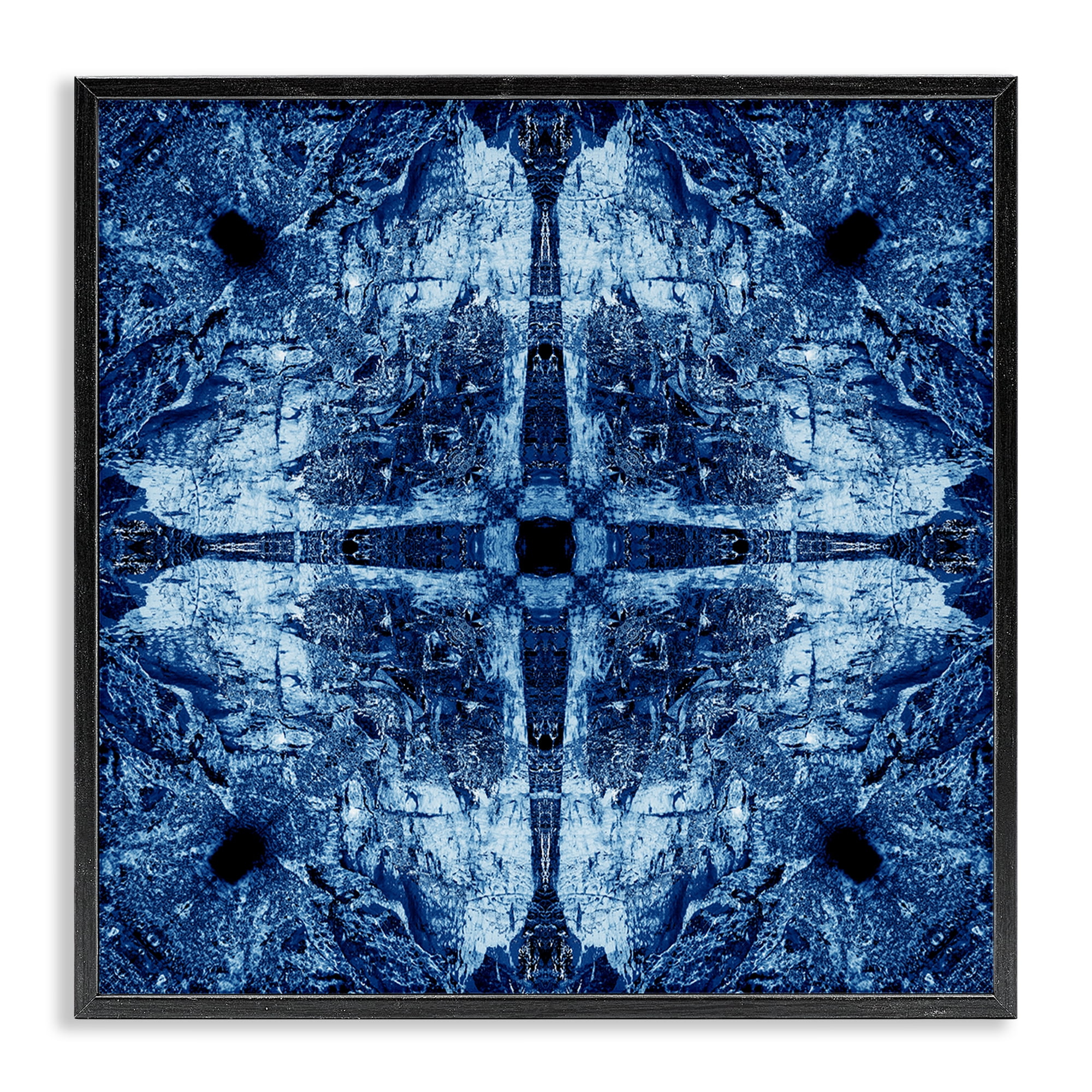 Stupell Industries Modern Mosaic Pattern Abstract Painting Black Framed Art Print Wall Art, 24 x 24