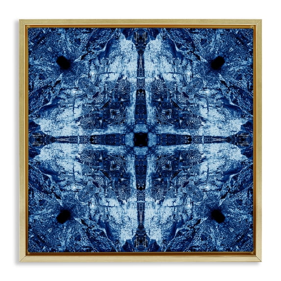 Stupell Industries Bohemian Modern Mosaic Pattern Gold Floating Frame Canvas Art, 18 x 18, by El Perkin