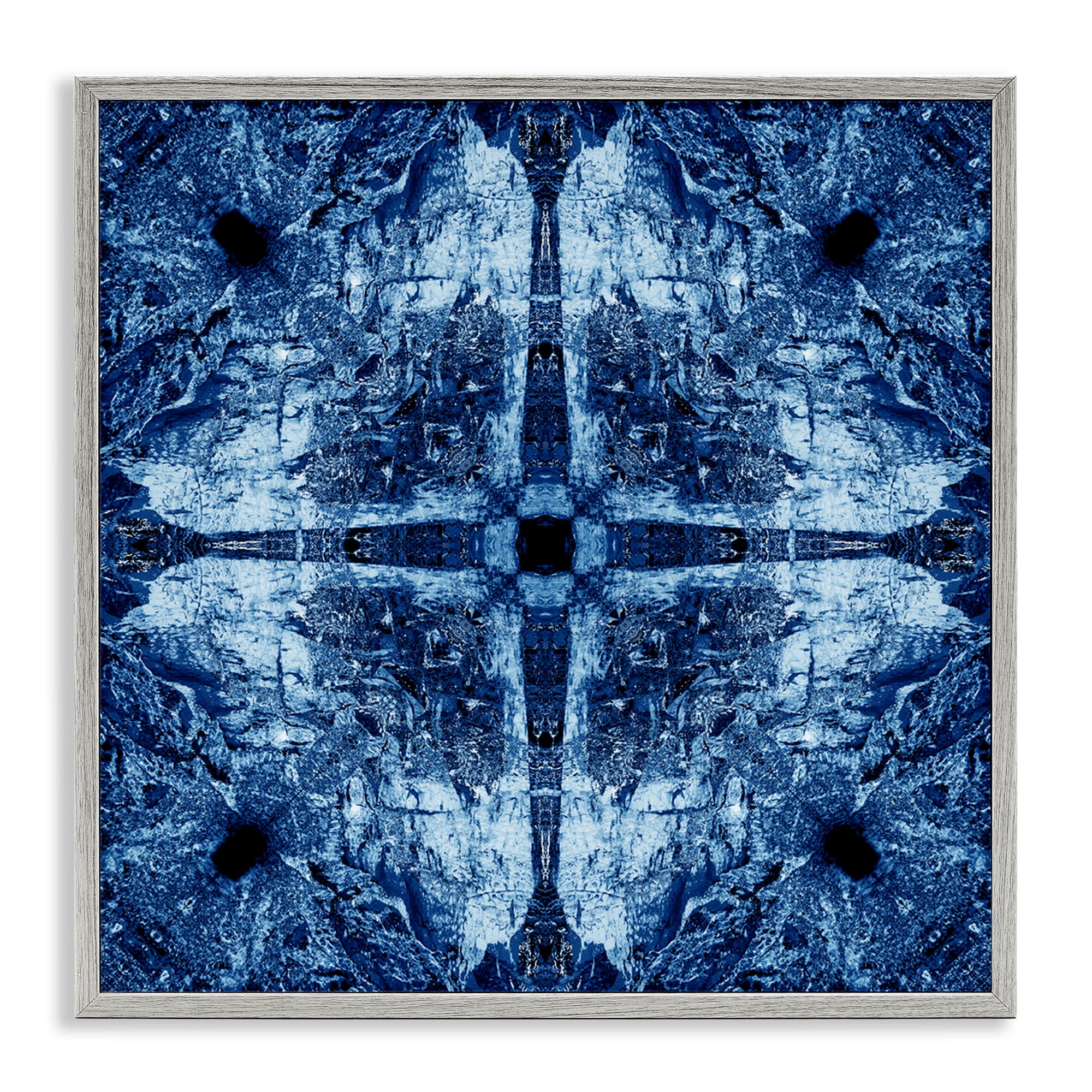 Stupell Industries Modern Mosaic Pattern Abstract Painting Gray Framed Art Print Wall Art, 24 x 24