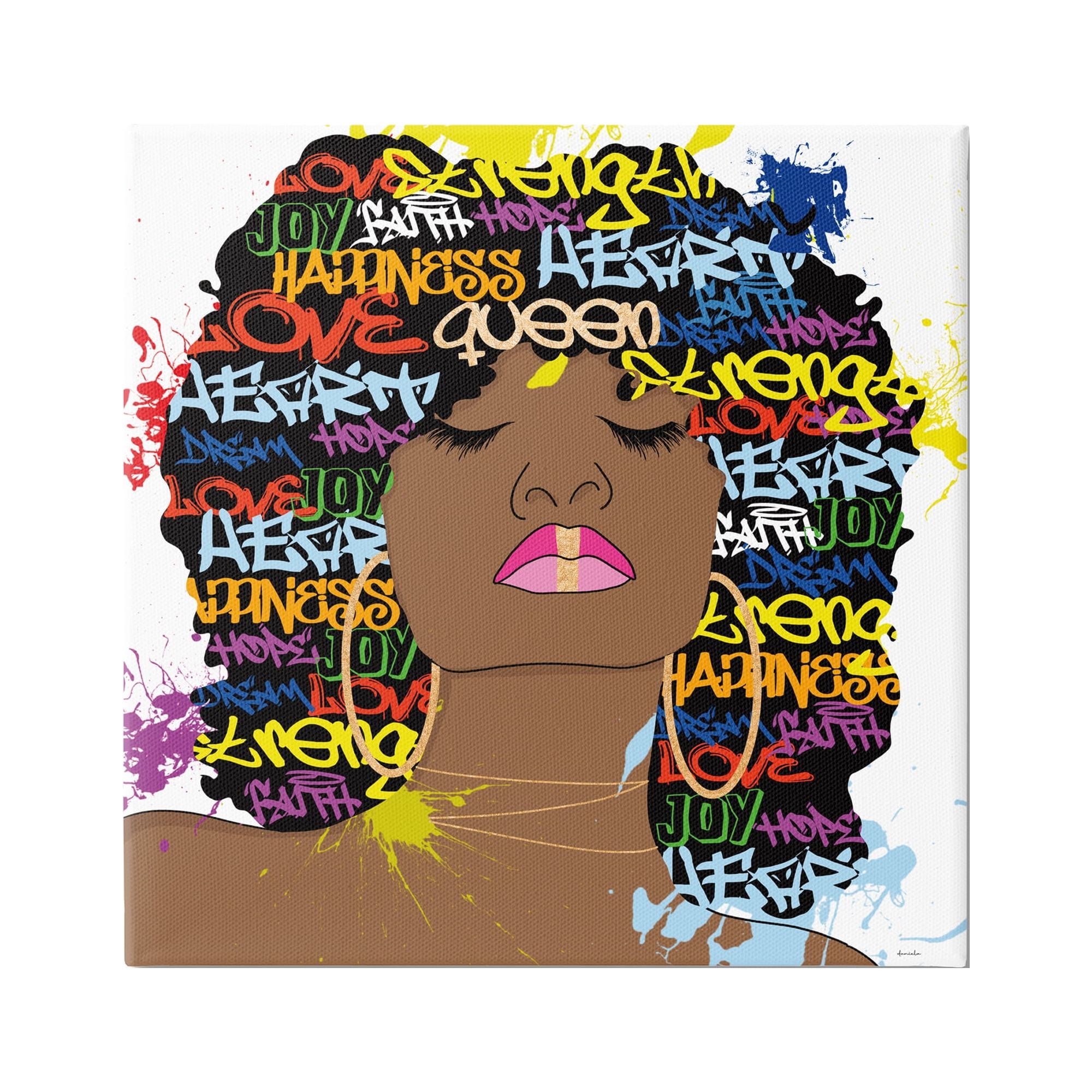 Stupell Industries Modern Motivational Girl Typography Painting Gallery Wrapped Canvas Art Print Wall Art, 17 x 17