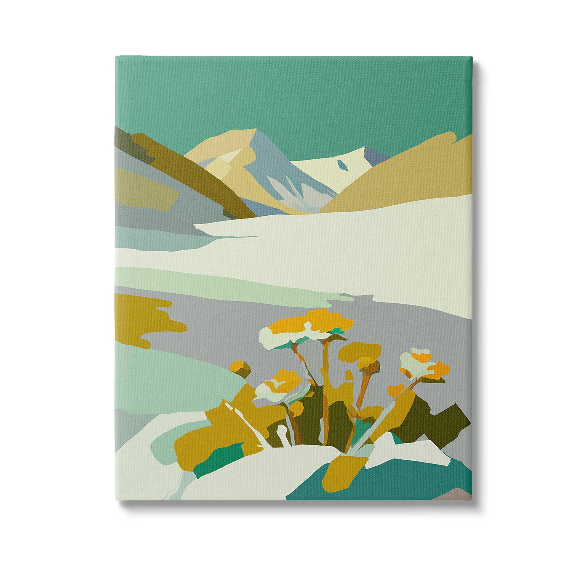 Stupell Industries Modern Mountain Abstraction Landscape Painting Gallery Wrapped Canvas Art Print Wall Art, 36 x 48
