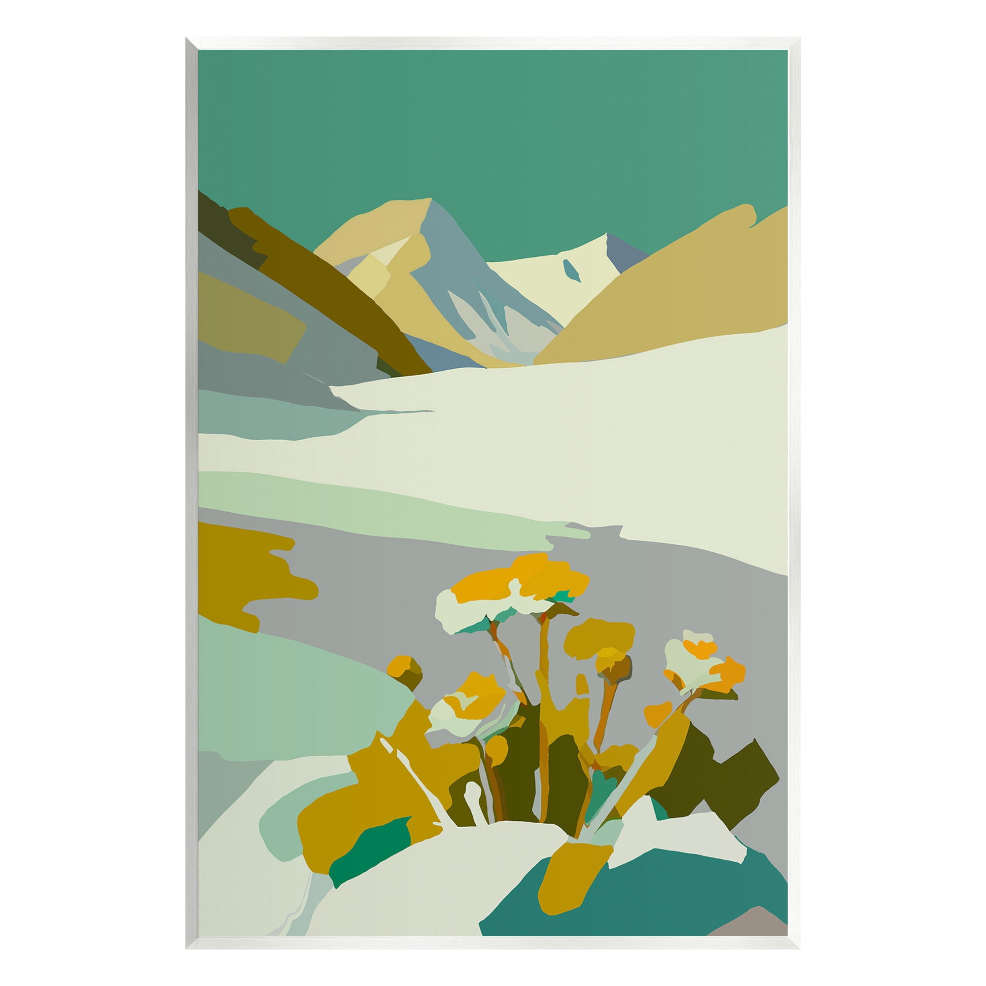 Stupell Industries Modern Mountain Abstraction Landscape Painting Unframed Art Print Wall Art, 10 x 15