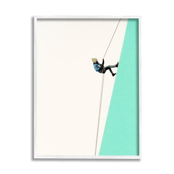 Stupell Industries Modern Mountain Climber Abstract Simple Shape Design Framed Wall Art, 11 x 14, Design by Cassia Beck