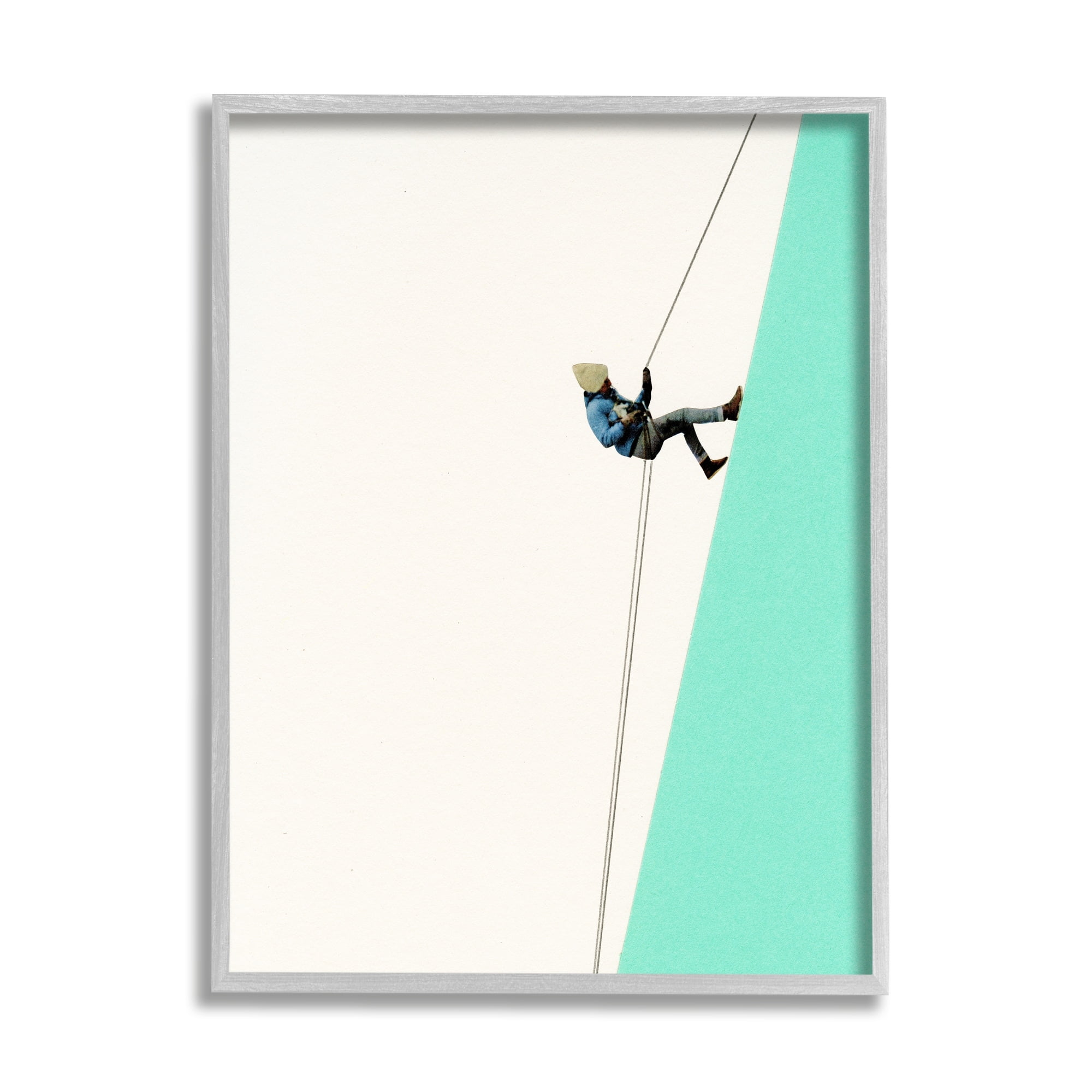Stupell Industries Modern Mountain Climber Abstract Simple Shape Design Framed Wall Art, 11 x 14, Design by Cassia Beck
