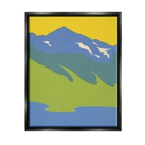 Stupell Industries Modern Mountain Sea Landscape Graphic Art Jet Black Floating Framed Canvas Print Wall Art, Design by Jacob Green