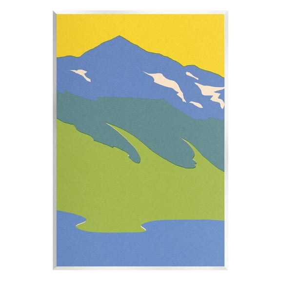 Stupell Industries Modern Mountain Sea Landscape Graphic Art Unframed Art Print Wall Art, Design by Jacob Green