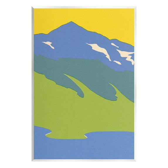 Stupell Industries Modern Mountain Sea Landscape Graphic Art Unframed Art Print Wall Art, Design by Jacob Green