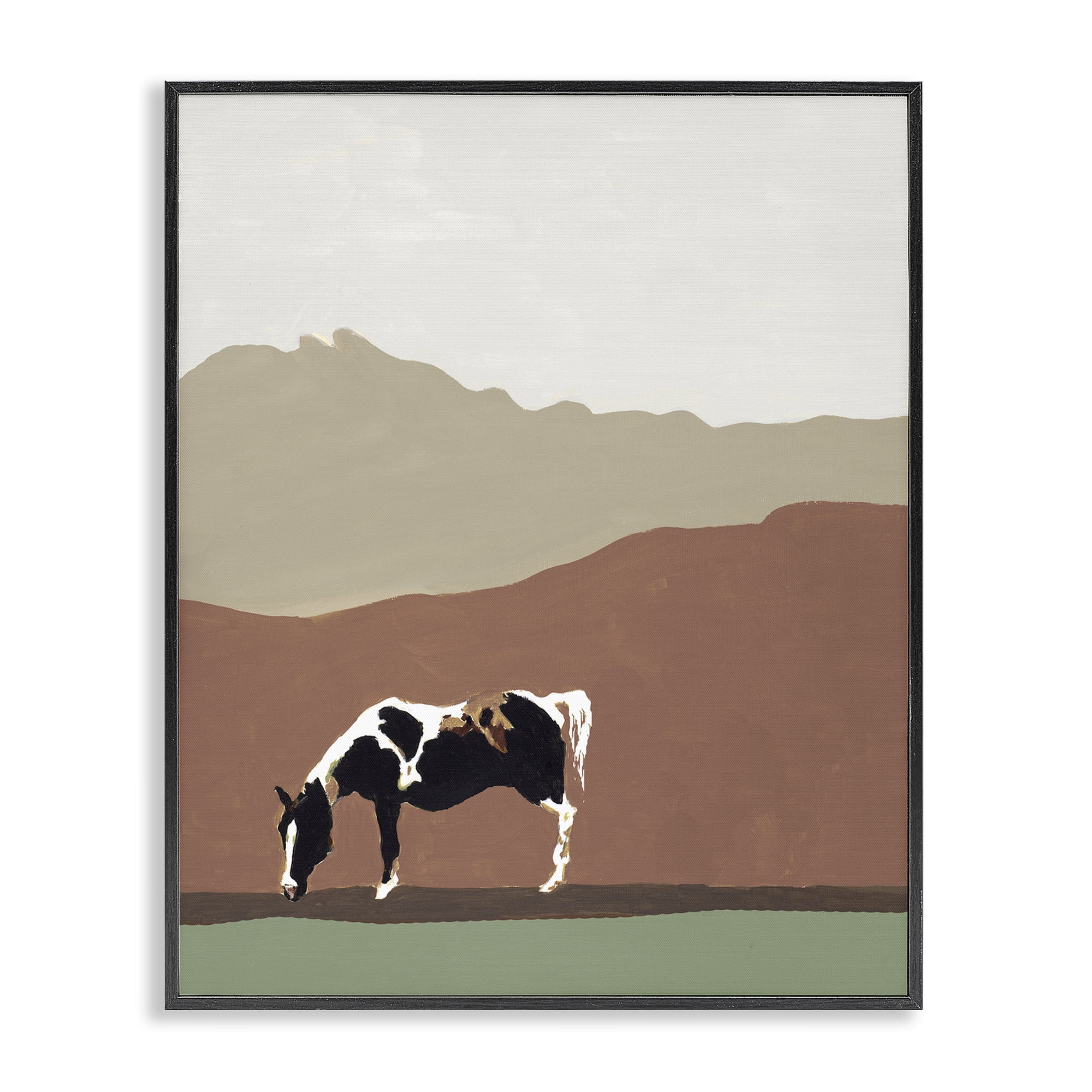 Stupell Industries Modern Mountains Horse Black Framed Giclee Art, design by Patricia Pinto
