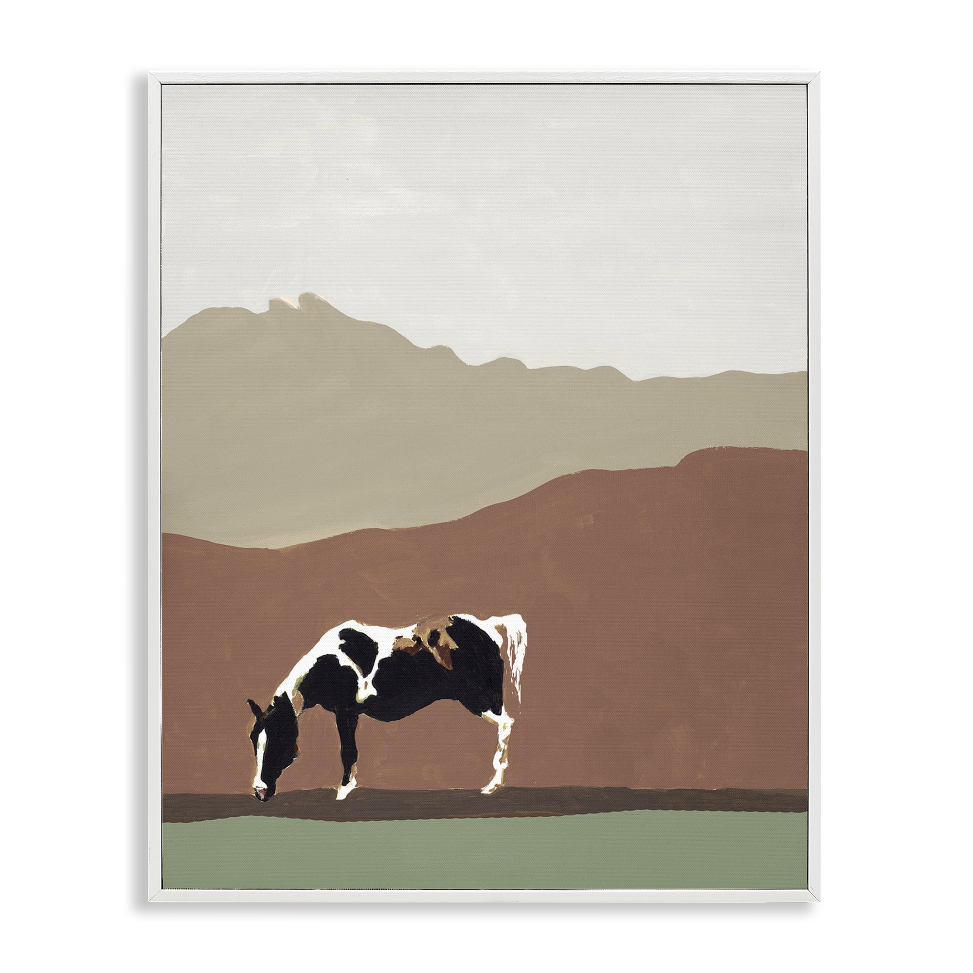 Stupell Industries Modern Mountains Horse White Framed Giclee Art, design by Patricia Pinto