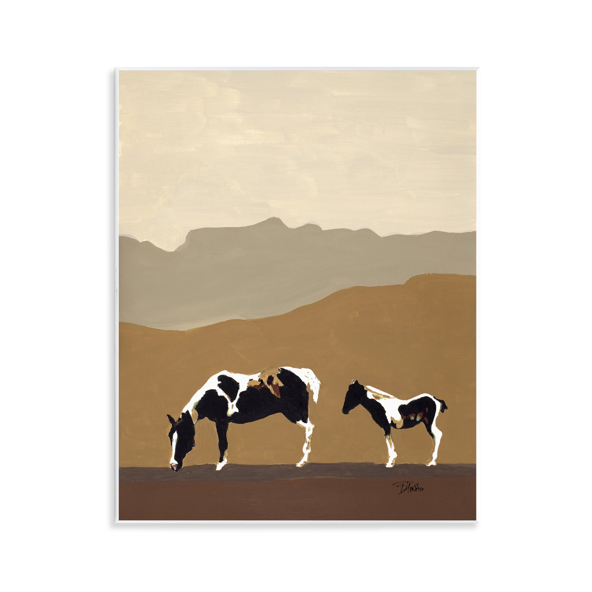 Stupell Industries Modern Mountains Horses Wall Plaque Art, design by Patricia Pinto