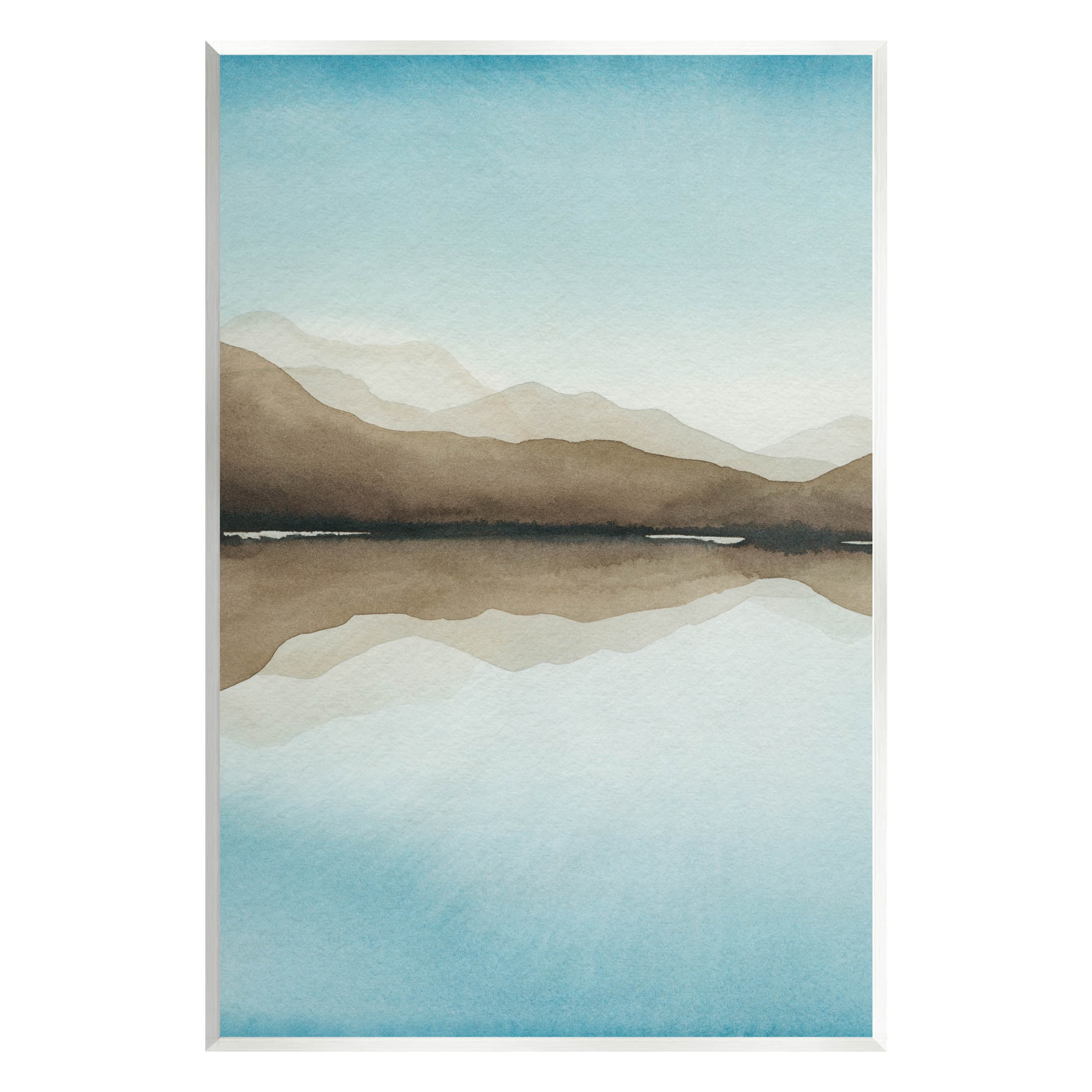 Stupell Industries Modern Mountains Lake Reflection Painting Unframed Art Print Wall Art, Design by Grace Popp