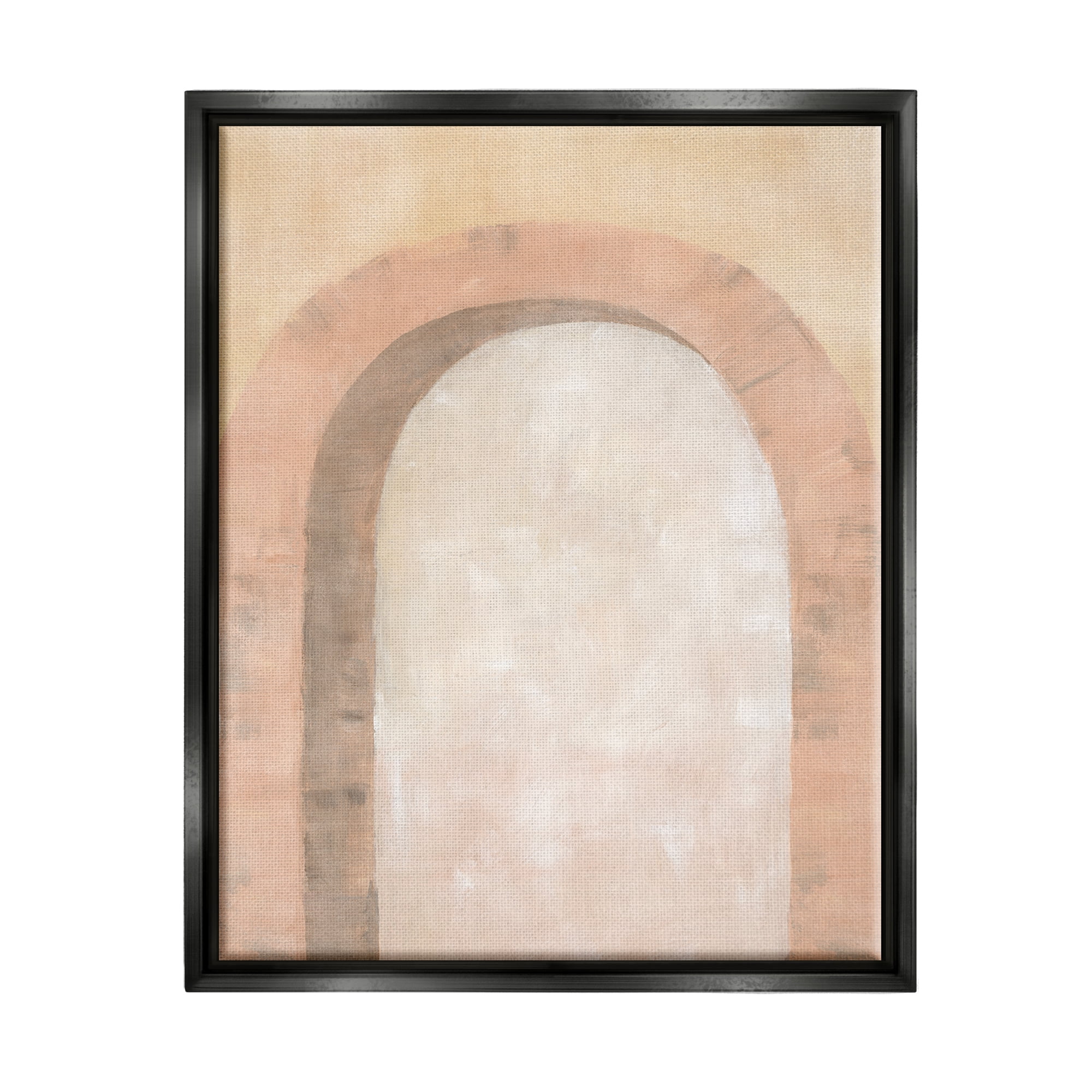 Stupell Industries Modern Muted Arch Abstract Painting Black Floater Framed Canvas Art Print Wall Art, 25 x 31