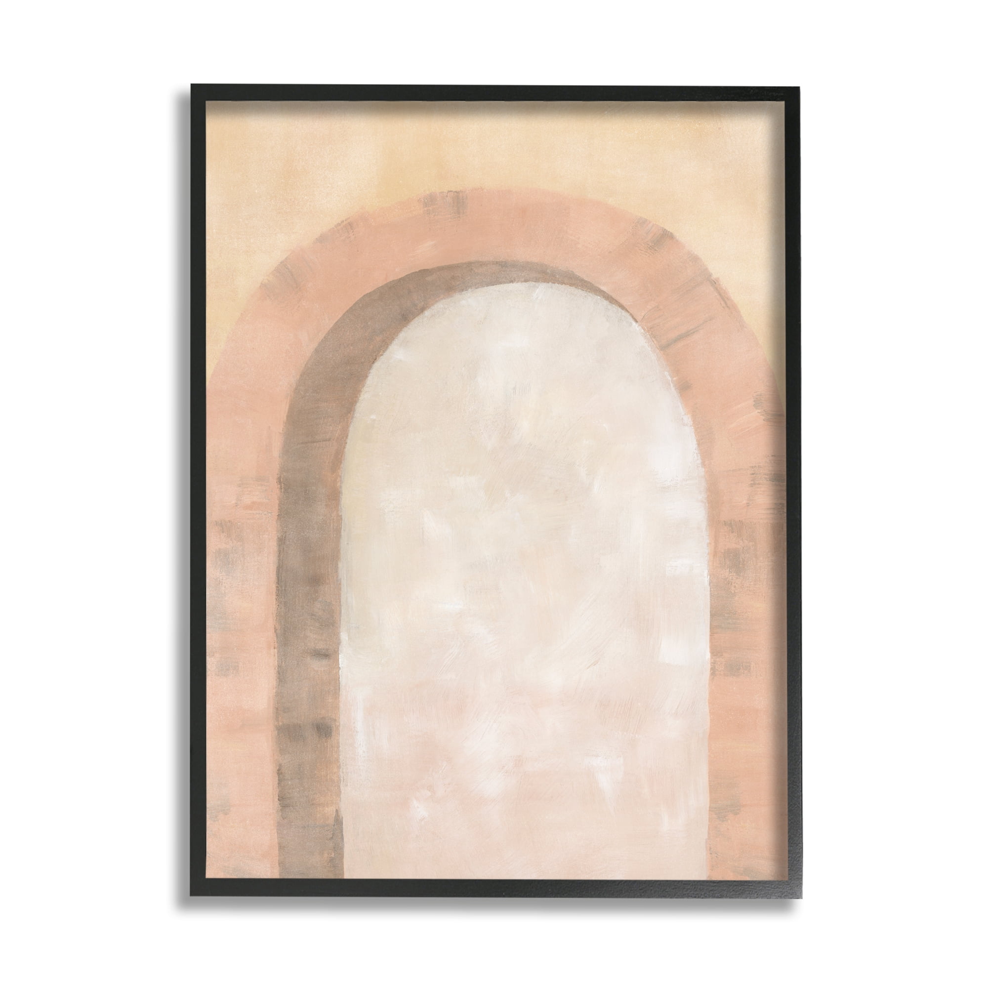 Stupell Industries Modern Muted Arch Abstract Painting Black Framed Art Print Wall Art, 16 x 20