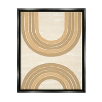 Stupell Industries Modern Muted Arches Abstract Painting Black Floater Framed Canvas Art Print Wall Art, 17 x 21