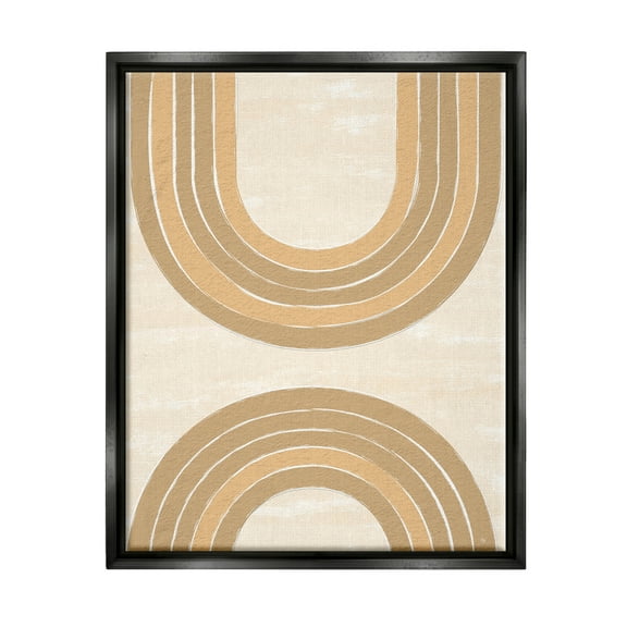 Stupell Industries Modern Muted Arches Abstract Painting Black Floater Framed Canvas Art Print Wall Art, 17 x 21