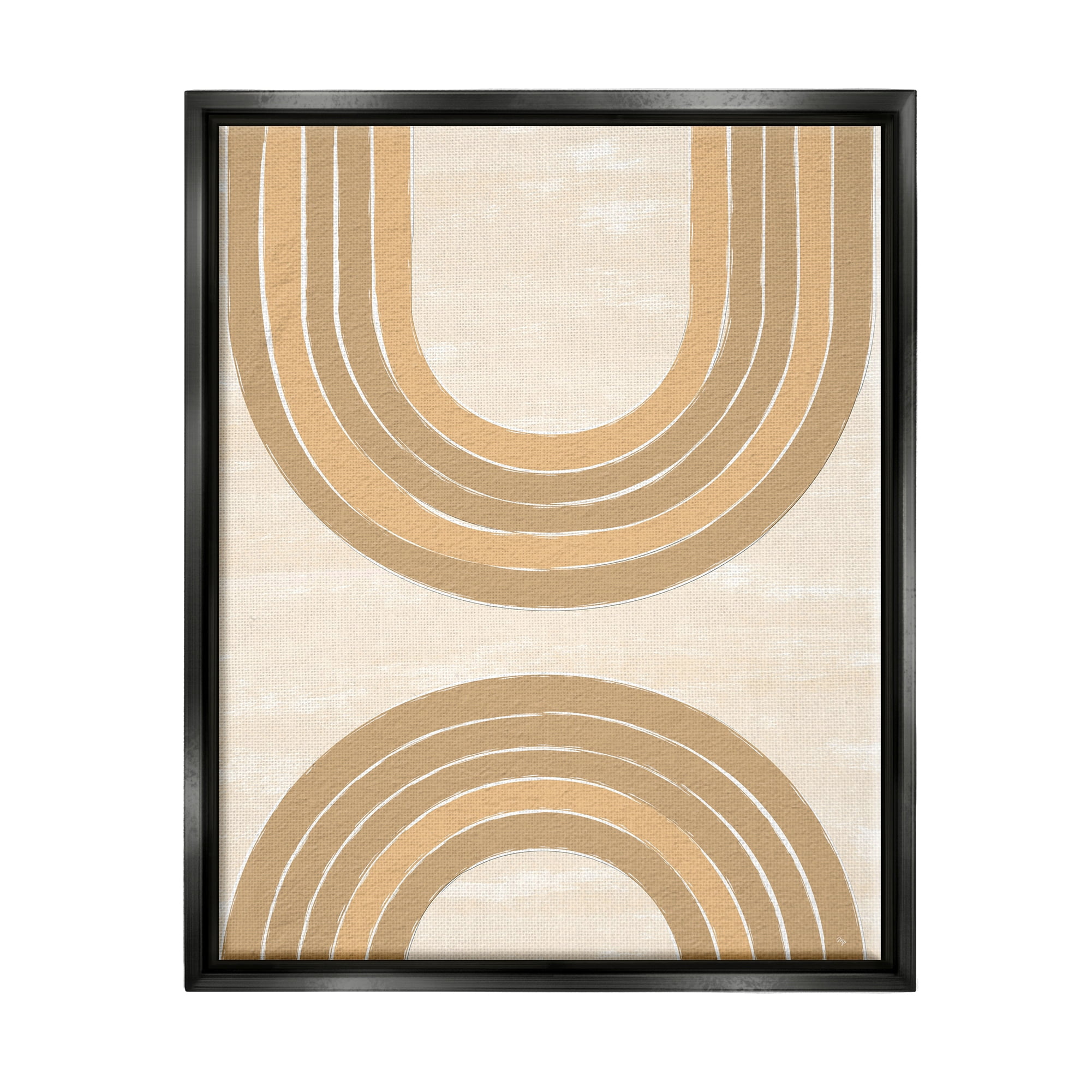 Stupell Industries Modern Muted Arches Abstract Painting Black Floater Framed Canvas Art Print Wall Art, 25 x 31