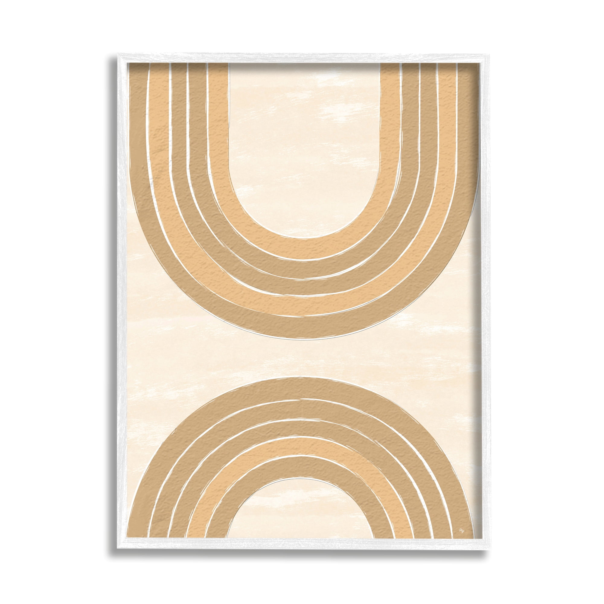 Stupell Industries Modern Muted Arches Abstract Painting White Framed Art Print Wall Art, 11 x 14