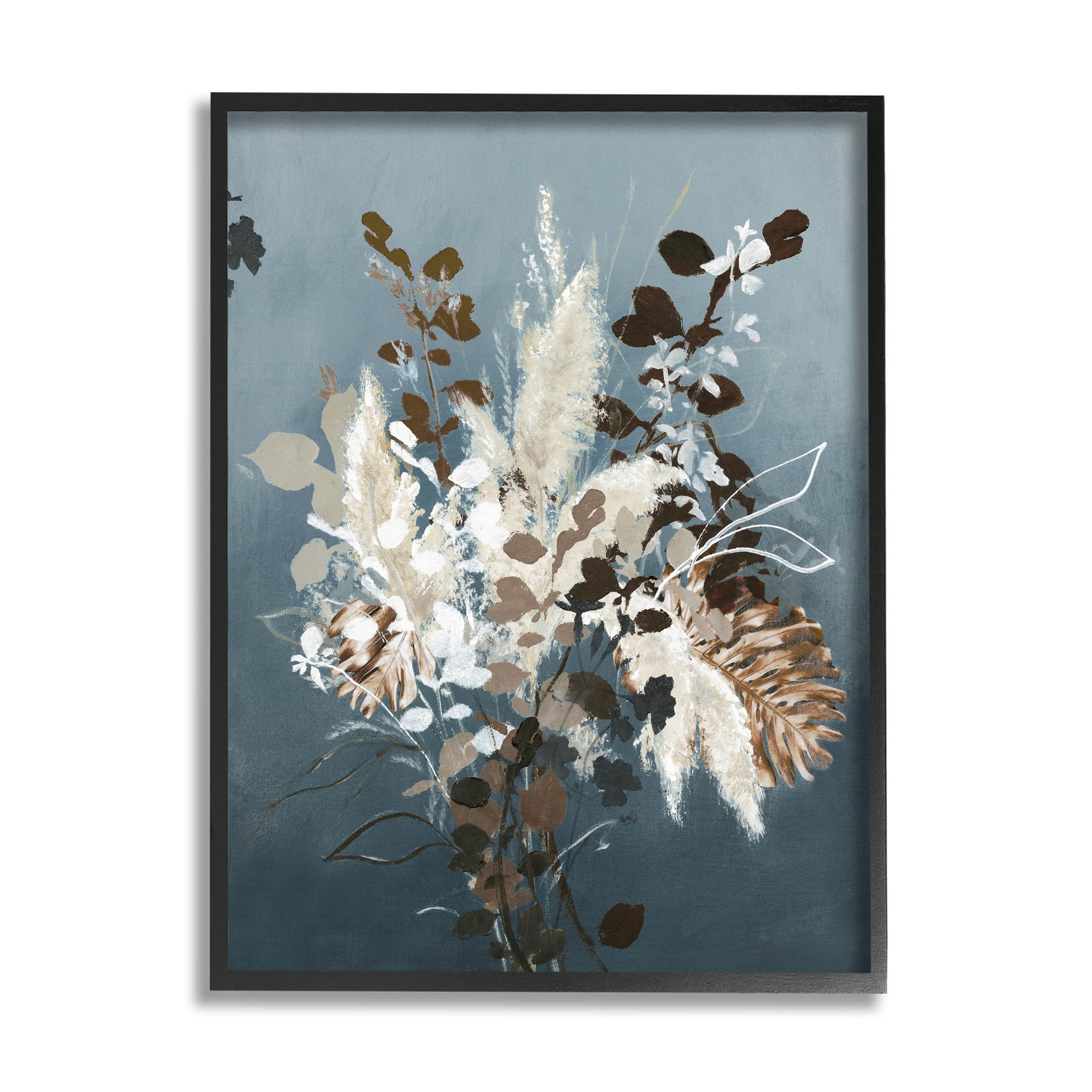 Stupell Industries Modern Natural Floral Bouquet Graphic Art Black Framed Art Print Wall Art, Design by Design Fabrikken