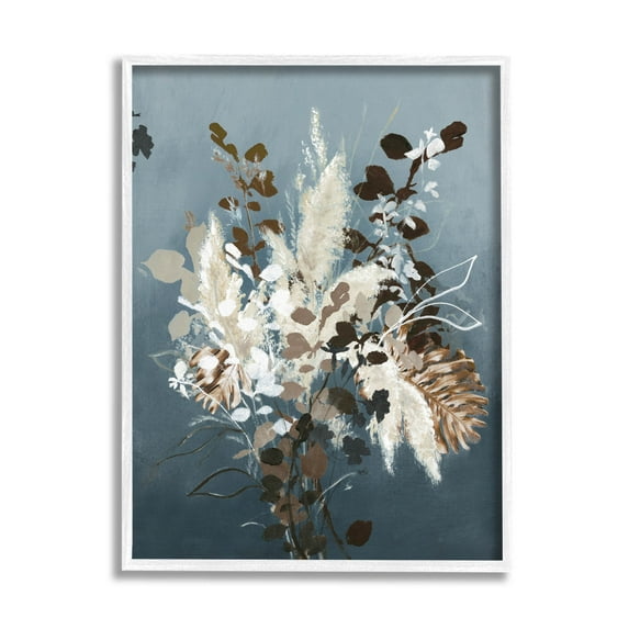 Stupell Industries Modern Natural Floral Bouquet Graphic Art White Framed Art Print Wall Art, Design by Design Fabrikken