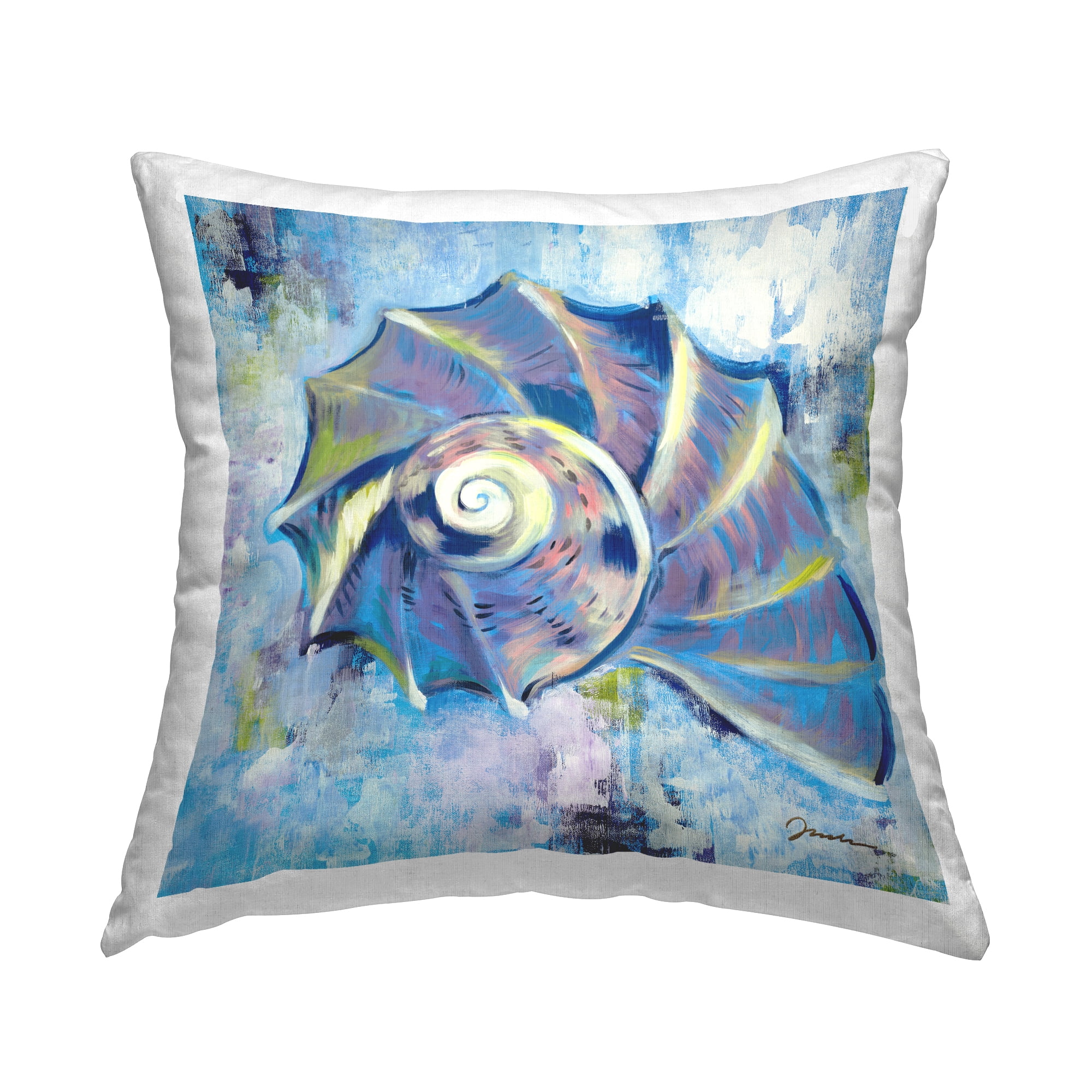 Stupell Industries Modern Nautilus Beach Shell Square Decorative Printed Throw Pillow, 18 x 18